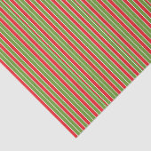 Papier Mousseline Rayures rouges, blanches et vertes (Détail)