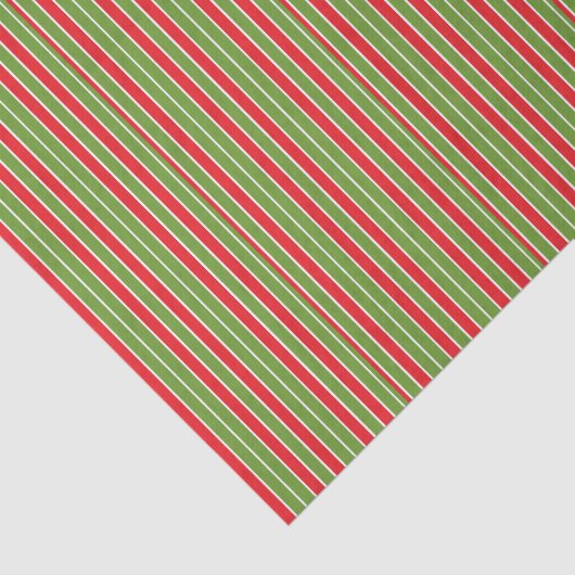Papier Mousseline Rayures rouges, blanches et vertes (Détail)
