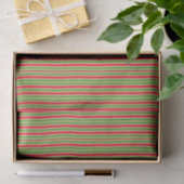 Papier Mousseline Rayures rouges, blanches et vertes (Cadeau)