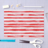 Papier Mousseline Rayures Rouges Blanches Noël (Artisanat)