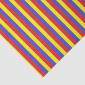 Papier Mousseline Rayures rouges, bleues et jaunes verticales (Détail)