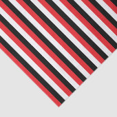 Papier Mousseline Rayures rouges et noires et blanches verticales (Détail)