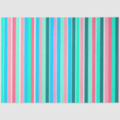 Papier Mousseline Rayures sarcelle et rose (Recto)