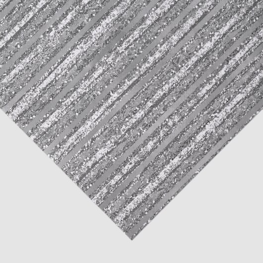 Papier Mousseline Rayures scintillantes argentées (Détail)