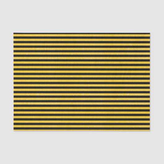 Papier Mousseline Rayures scintillantes noires et jaunes (Recto)