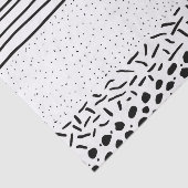 Papier Mousseline Rayures tirées par la main blanches noires (Détail)