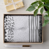 Papier Mousseline Rayures tirées par la main blanches noires (Cadeau)