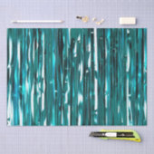 Papier Mousseline Rayures turquoises (Artisanat)