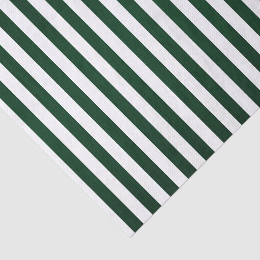 Papier Mousseline Rayures vert-foncé et blanches (Détail)