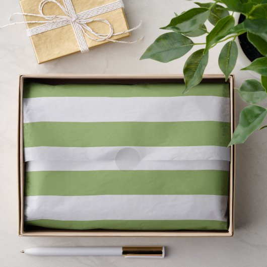 Papier Mousseline Rayures vertes et blanches de Noël (Cadeau)