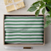 Papier Mousseline Rayures vertes et blanches verticales (Cadeau)