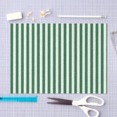 Papier Mousseline Rayures vertes et blanches verticales (Artisanat)