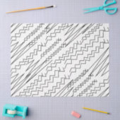 Papier Mousseline Rayures Zigzag Chevron Noir et Blanc (Artisanat)