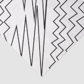 Papier Mousseline Rayures Zigzag Chevron Noir et Blanc (Détail)