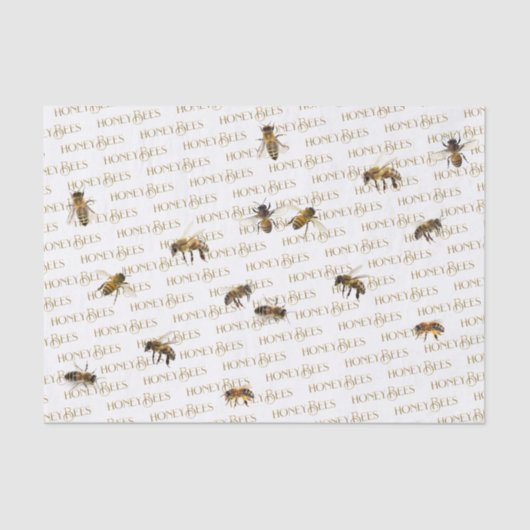 Papier Mousseline Realistic HoneyBees Gold Beekeeper's Tissue Paper (Recto)