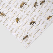Papier Mousseline Realistic HoneyBees Gold Beekeeper's Tissue Paper (Détail)