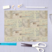 Papier Mousseline Réception vintage avec timbres (Artisanat)