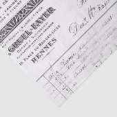 Papier Mousseline Réception vintage en français (Détail)