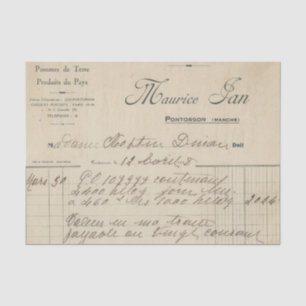 Papier Mousseline Réception vintage en français