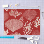 Papier Mousseline Récif de corail en papier de tissu rouge (Artisanat)