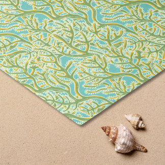 Papier Mousseline Récif de corail vert et jaune