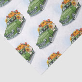 Papier Mousseline Récolte d'automne dans un camion vert (Détail)