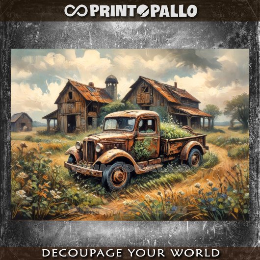 Papier Mousseline Récupération rouillée abandonnée dans le paysage r