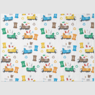 Papier Mousseline Recyclage coloré Camions-poubelles et poubelles