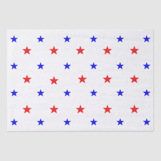 Papier Mousseline Red and Blue Stars - Starry Sky Motif (Recto)