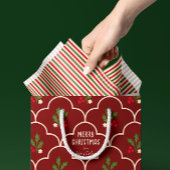 Papier Mousseline Red and Forest Green Stripes