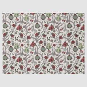 Papier Mousseline Red and Green Country Cowgirl Christmas Antlers