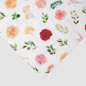 Papier Mousseline Red and Orange Flowers with Foliage Pattern (Détail)