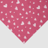 Papier Mousseline Red and Pink Hand Drawn Heart Pattern (Détail)