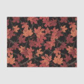 Papier Mousseline Red Autumn maple leaves on black (Recto)