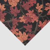 Papier Mousseline Red Autumn maple leaves on black (Détail)