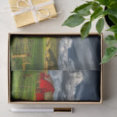 Papier Mousseline Red Barns Green Grass Field Squaw Mountain, WA (Cadeau)