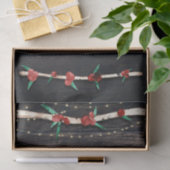 Papier Mousseline Red Berries Branches & Lumières Rustic Holiday Par (Cadeau)