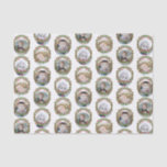 Papier Mousseline Red Berry Wreath Photo Collage Christmas<br><div class="desc">Papier de tissus pour Noël avec des couronnes de fruits rouges pleines de feuilles verts contre un arrière - plan blanc. Ajoutez une photo dans les couronnes de Noël dans un simple collage photo où quatre de vos photos créent un motif répété.</div>