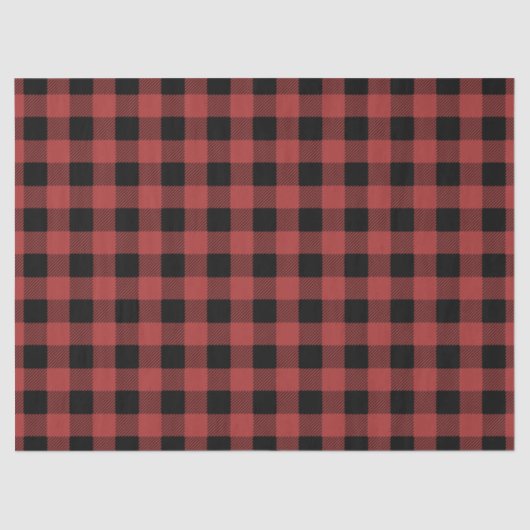 Papier Mousseline Red Black Buffalo Plaid Gingham Lumberjack (Recto)
