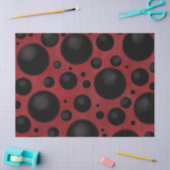 Papier Mousseline Red Black Dots Circles Funky Pattern Decoupage (Artisanat)