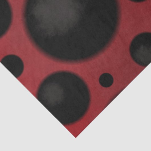Papier Mousseline Red Black Dots Circles Funky Pattern Decoupage (Détail)