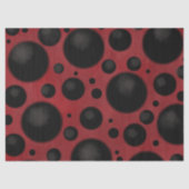 Papier Mousseline Red Black Dots Circles Funky Pattern Decoupage (Recto)