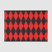 Papier Mousseline Red Black Harlequin Diamonds Checkers Design (Recto)