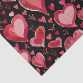 Papier Mousseline Red Black Hearts Motif Dessin Saint Valentin`s Day (Détail)