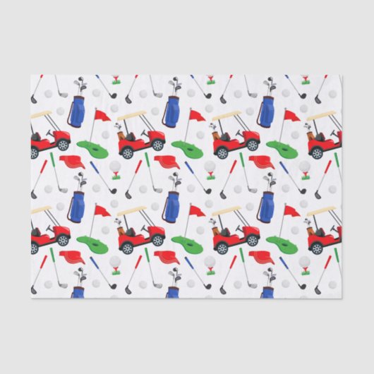 Papier Mousseline Red Blue & Green Golf (Recto)