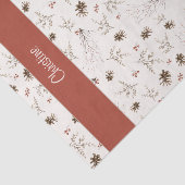 Papier Mousseline Red Boho Woodland Winterberry Monogram (Détail)