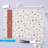 Papier Mousseline Red Boho Woodland Winterberry Monogram (Artisanat)