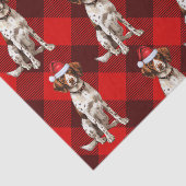 Papier Mousseline Red Buffalo Plaid Brittany Spanien Chien vacances (Détail)
