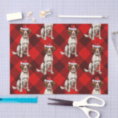 Papier Mousseline Red Buffalo Plaid Brittany Spanien Chien vacances (Artisanat)