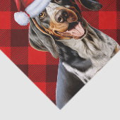 Papier Mousseline Red Buffalo Plaid Christmas Bluetick Coonhound Chi (Détail)